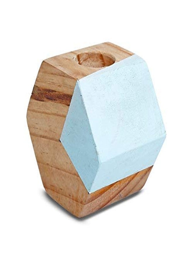 Sharpex Single Test Tube Wooden Plant Stand in Hexagon Shaped for Hydroponic Plants and beatifully Designed in Wooden Beige Color | Indoor, Outdoor | for Home Décor, Office Décor | - Image 3